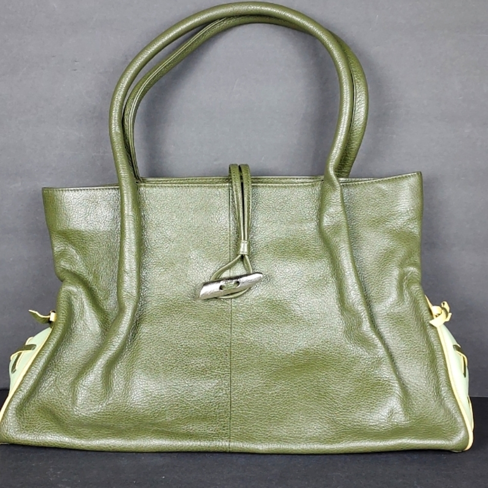 Green Bellatoff leather tote bag purse